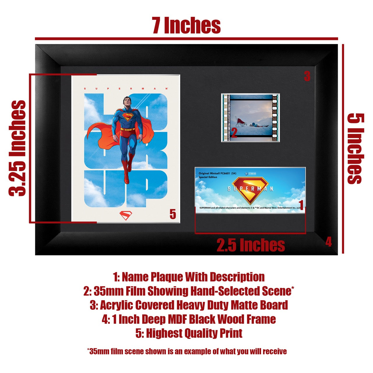 Superman (2025) (Look Up) Minicell FilmCells™ Framed Desktop Presentation USFC6601
